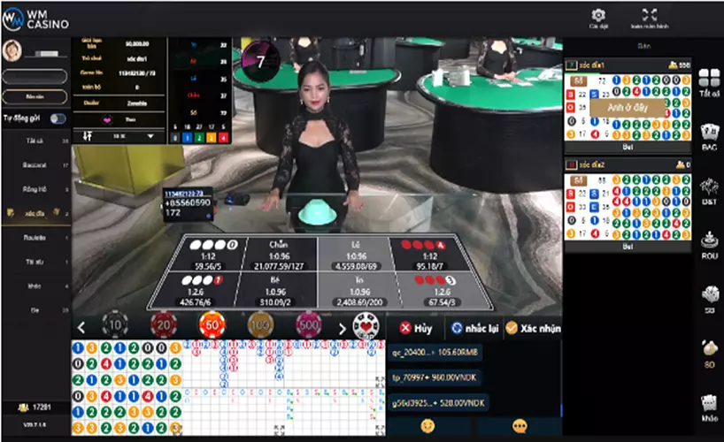 Giao diện bàn cược Xóc dĩa sòng bài WM
