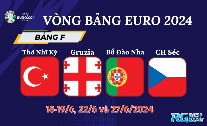 Lịch thi đấu Vòng bảng Euro 2024 - Bảng F